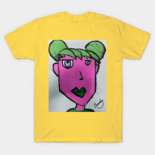 Pink Face Pigtail Girl T-Shirt